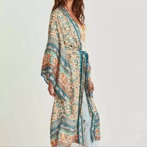 Heather Blue Whispy Print Kimono